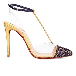 Christian Louboutin Nosy China Blue PVC Heel 37.5